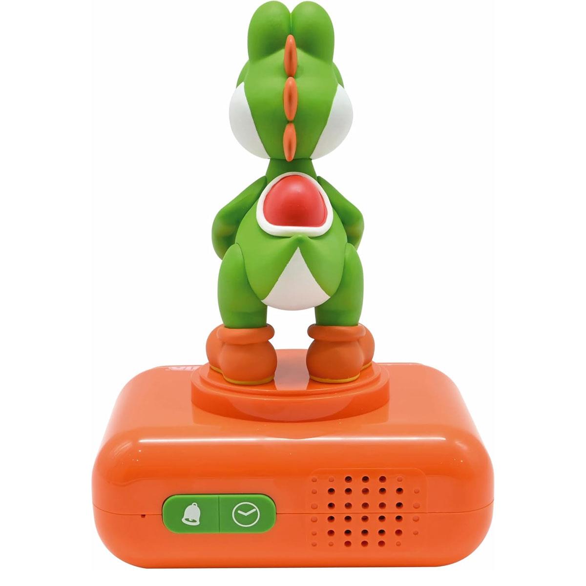 Lexibook Nintendo Super Mario Kids Alarm Clock with Yoshi Digital LCD Sound Effects Snooze Orange/Green - Image 6