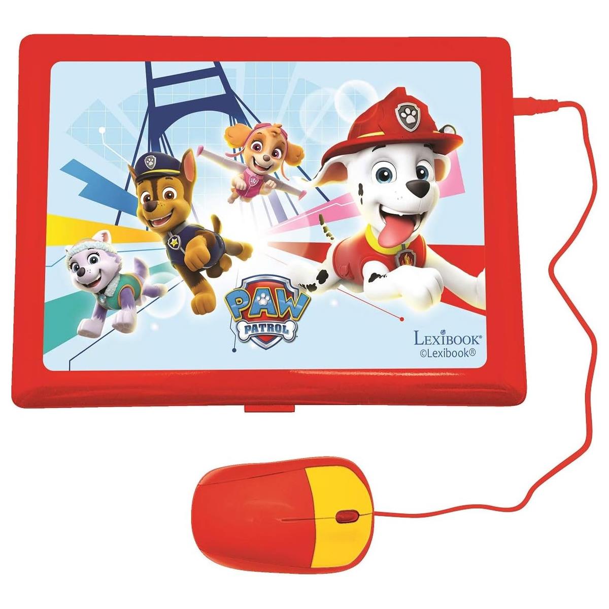 Lexibook Paw Patrol Bilingual Educational Laptop Toy Spanish English 124 Activities Chase Marshall Red Blue - Image 3