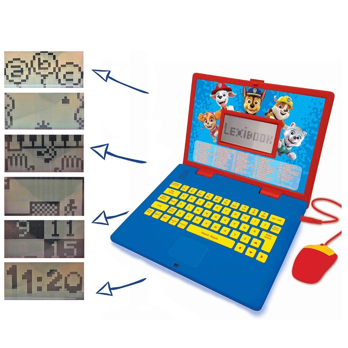 Lexibook Paw Patrol Bilingual Educational Laptop Toy Spanish English 124 Activities Chase Marshall Red Blue - Image 5