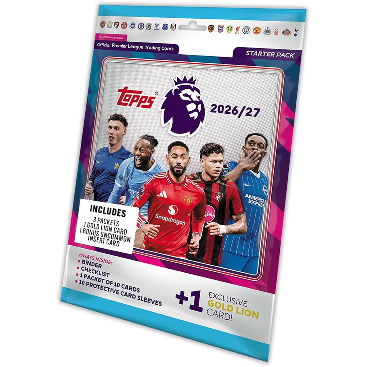 Topps Flagship Premier League 2026/27 Trading Cards Starter Pack Collector Album Binder Set 32 Cards Gold Lion - Image 2