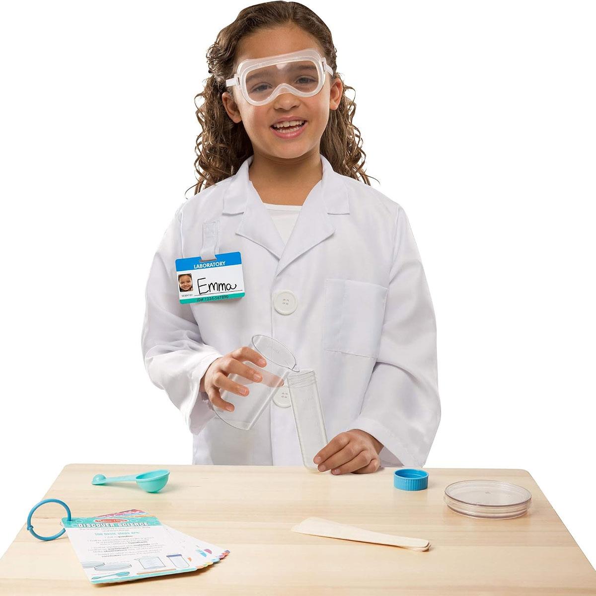 Melissa & Doug Scientist Role Play Costume Set Lab Coat & Science Accessories White Ages 5-8 - Image 2
