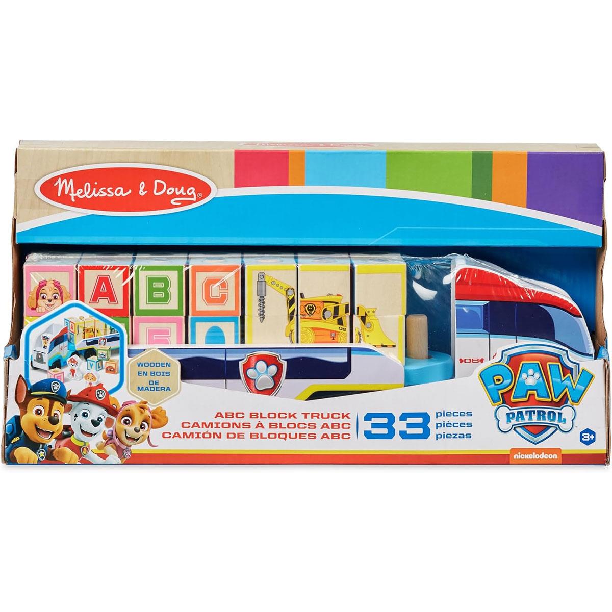 Melissa & Doug PAW Patrol Wooden ABC Block Truck with 33 Pieces Alphabet & Number Blocks Multicolor Ages 3+ - Image 3
