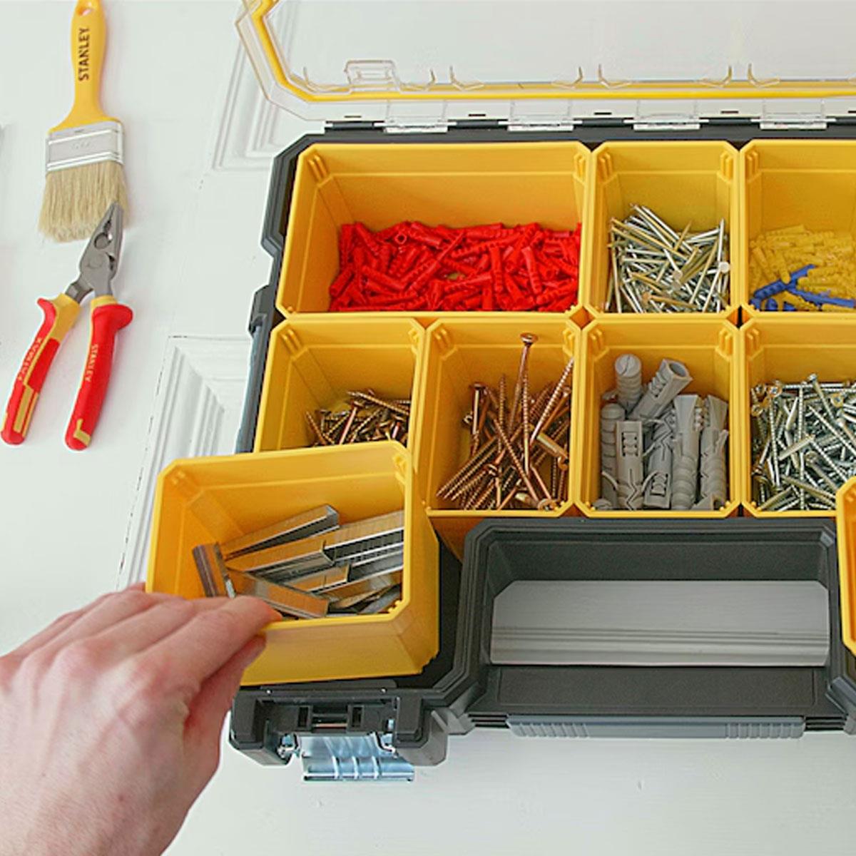 Stanley FATMAX 10 Compartment Deep Professional Organizer - 11.18L Removable Cups Metal Latches IP53 - Image 4