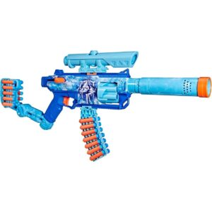 Nerf Loadout FrostFusion Blaster with 4 Interchangeable Attachments and 30 N1 Darts Blue