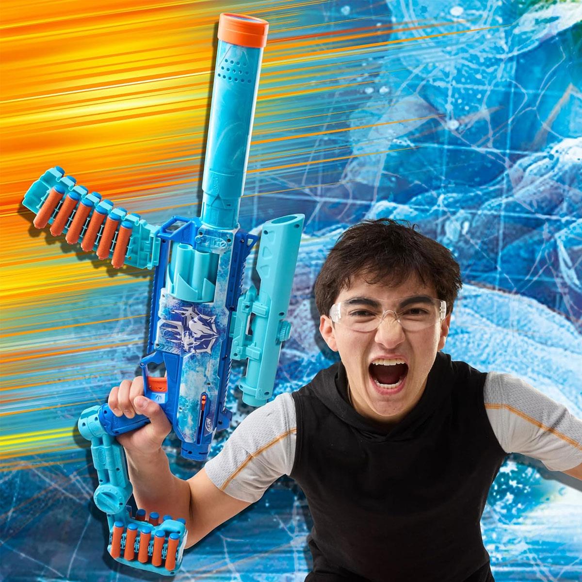 Nerf Loadout FrostFusion Blaster with 4 Interchangeable Attachments and 30 N1 Darts Blue - Image 4