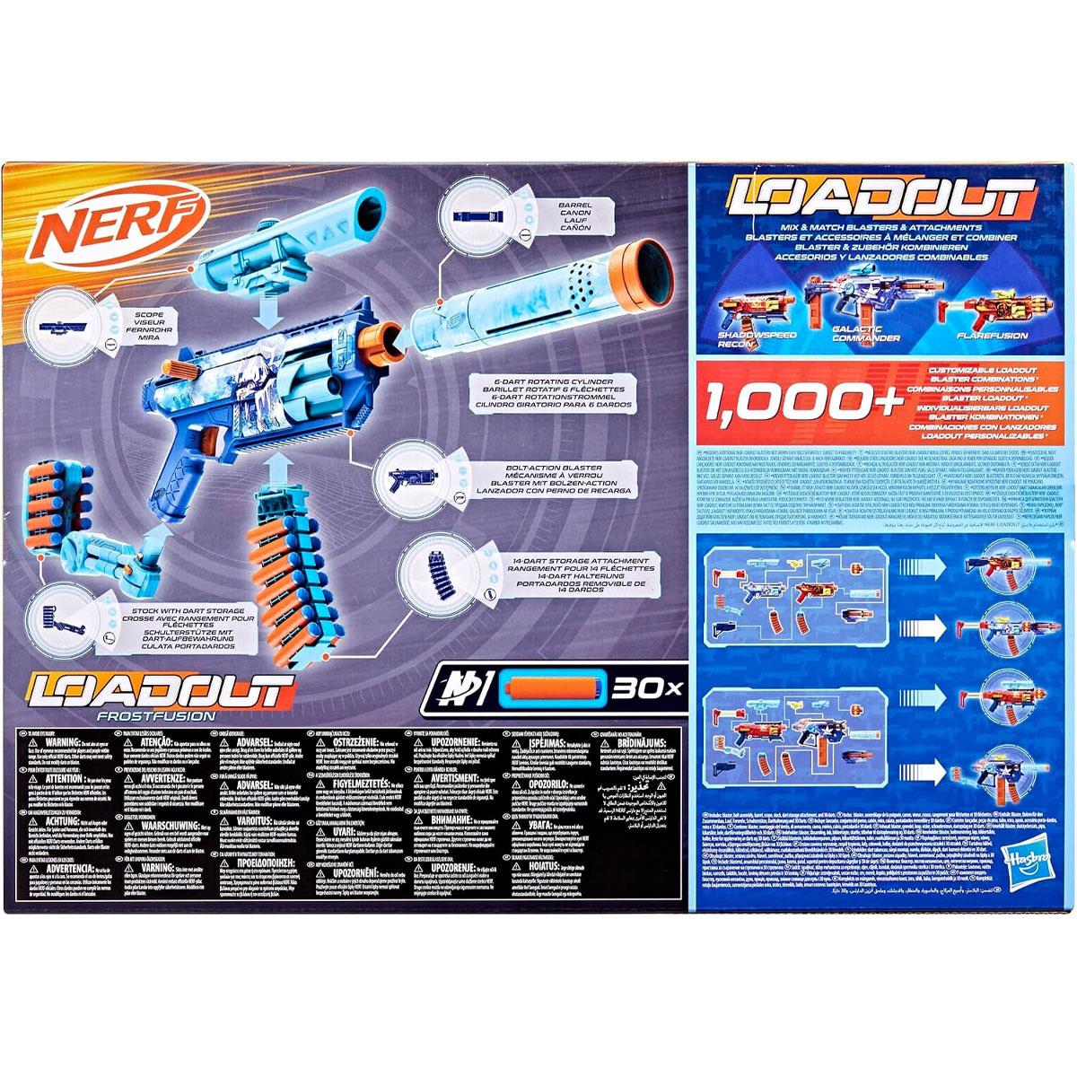 Nerf Loadout FrostFusion Blaster with 4 Interchangeable Attachments and 30 N1 Darts Blue - Image 10