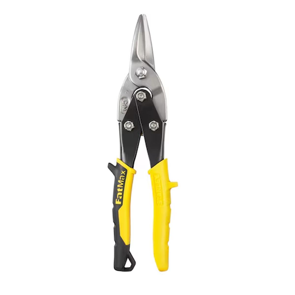 Stanley FatMax Straight Cut Aviation Snips 250mm - Black/Yellow Chrome Molybdenum Steel Holster - Image 2