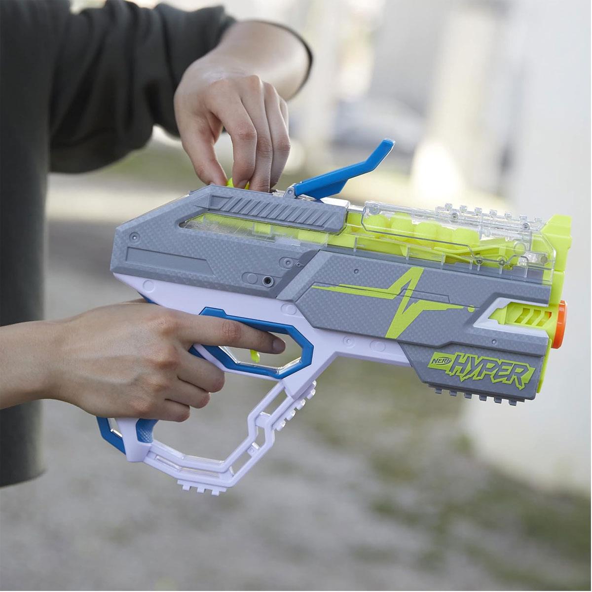 Nerf Hyper Rush-40 Pump-Action Blaster 30 Hyper Rounds 110 FPS 40-Round Hopper Multicolor - Image 7
