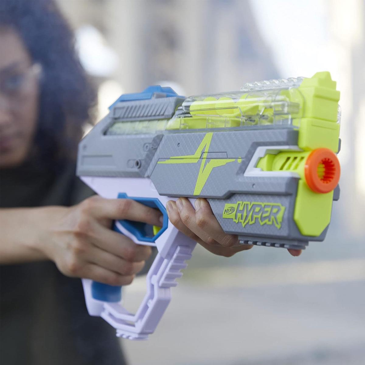 Nerf Hyper Rush-40 Pump-Action Blaster 30 Hyper Rounds 110 FPS 40-Round Hopper Multicolor - Image 8