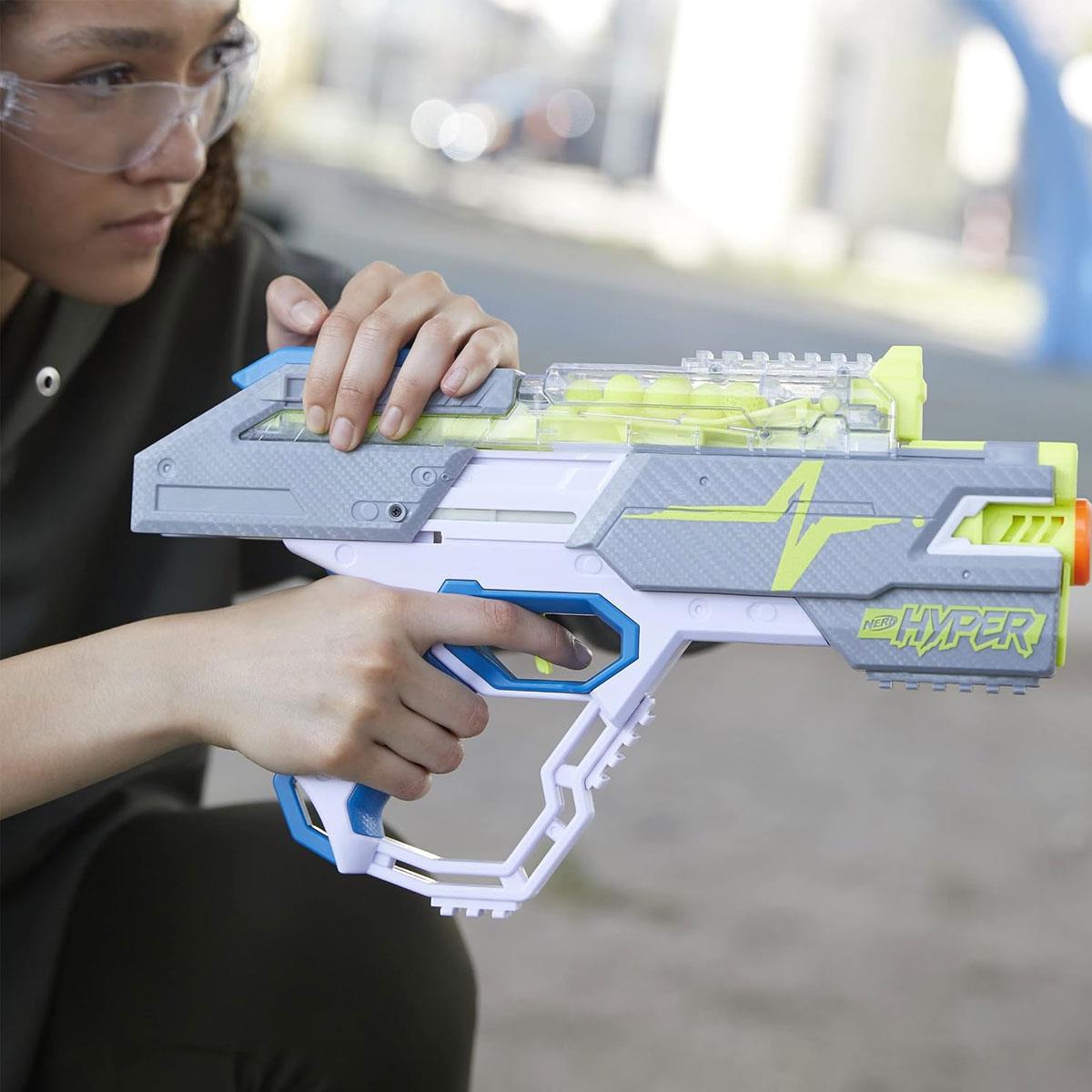 Nerf Hyper Rush-40 Pump-Action Blaster 30 Hyper Rounds 110 FPS 40-Round Hopper Multicolor - Image 10