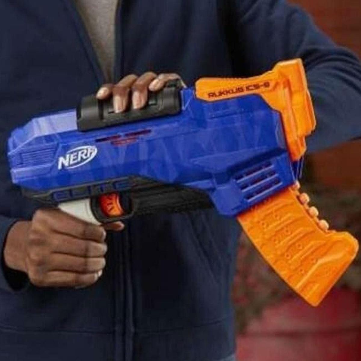Nerf N-Strike Elite Rukkus ICS-8 Blaster with 8-Dart Indexing Clip Blue & Orange 8 Nerf Elite Darts - Image 3