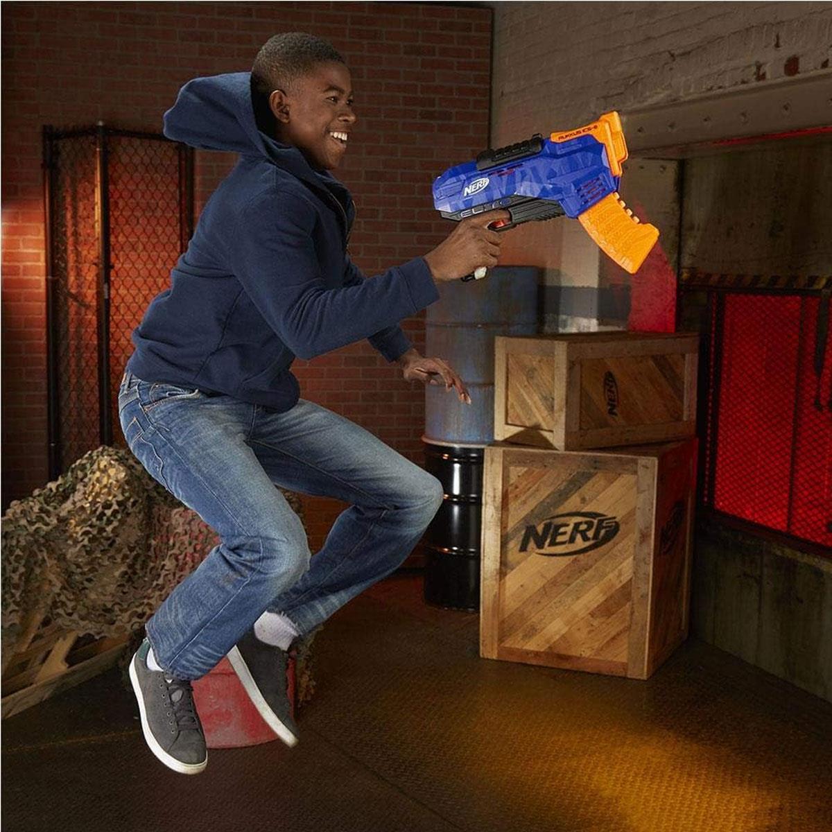 Nerf N-Strike Elite Rukkus ICS-8 Blaster with 8-Dart Indexing Clip Blue & Orange 8 Nerf Elite Darts - Image 4