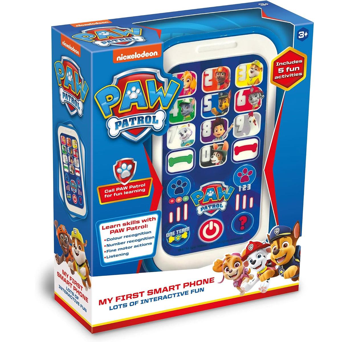 Paw Patrol My First Smart Phone Toy Blue Interactive Learning Phone 4 Activities 2 AAA Batteries Ages 3+