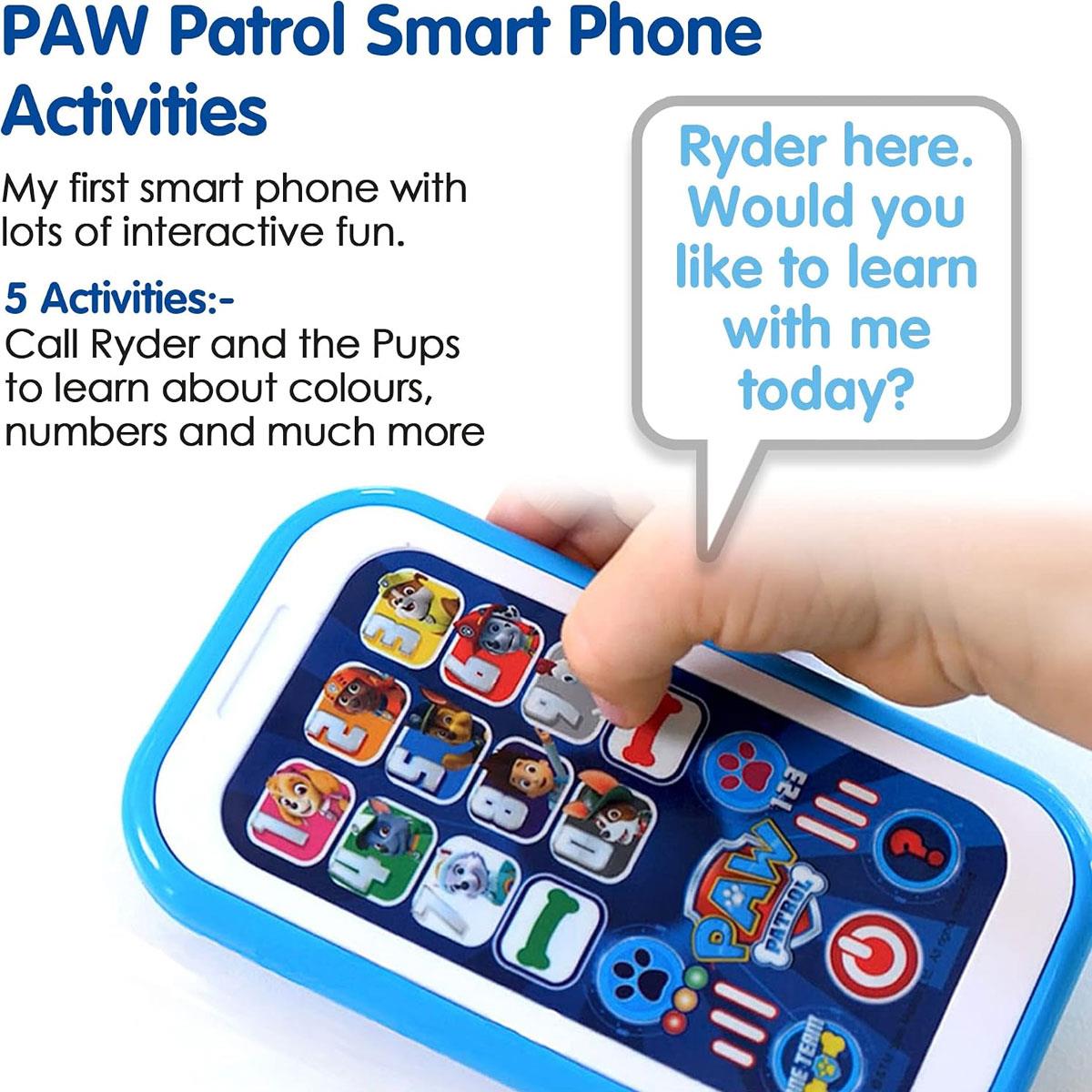 Paw Patrol My First Smart Phone Toy Blue Interactive Learning Phone 4 Activities 2 AAA Batteries Ages 3+ - Image 4