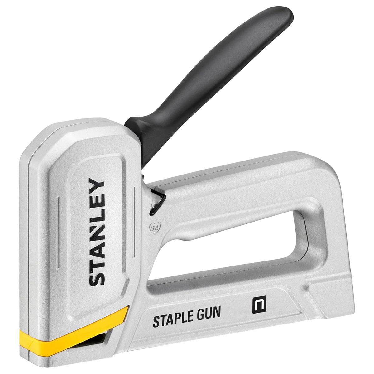 Stanley Heavy Duty Aluminium Staple Gun - Easy Squeeze Anti-Jam Soft Grip Type-G 6-14mm
