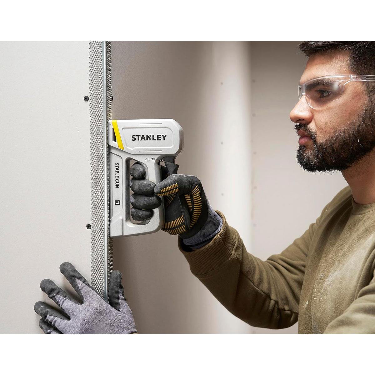 Stanley Heavy Duty Aluminium Staple Gun - Easy Squeeze Anti-Jam Soft Grip Type-G 6-14mm - Image 2
