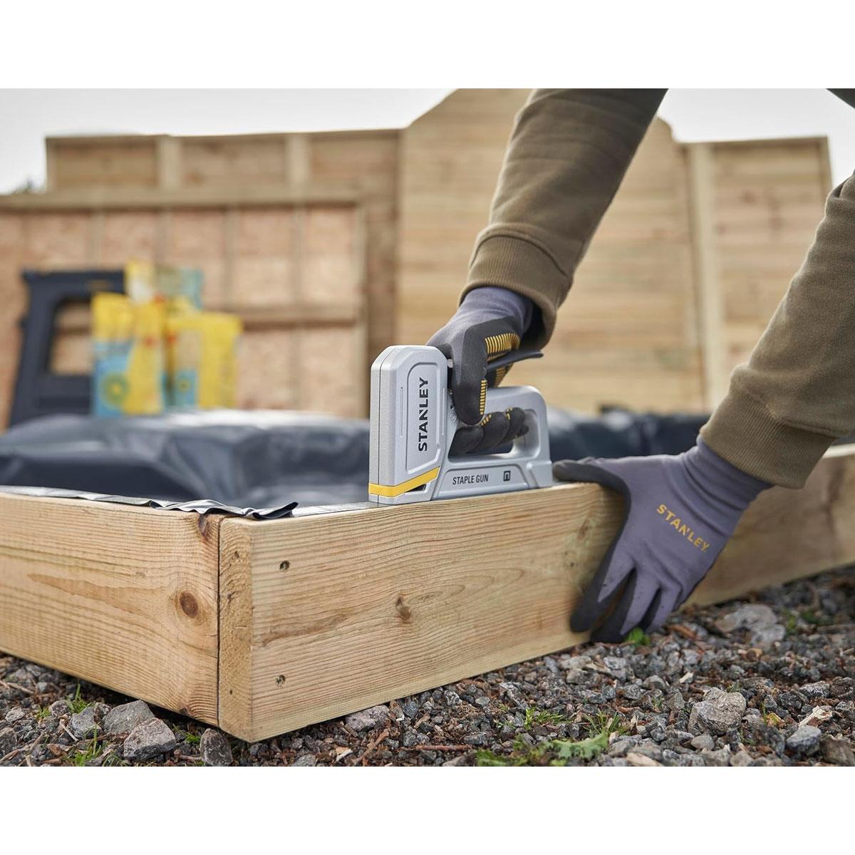 Stanley Heavy Duty Aluminium Staple Gun - Easy Squeeze Anti-Jam Soft Grip Type-G 6-14mm - Image 5