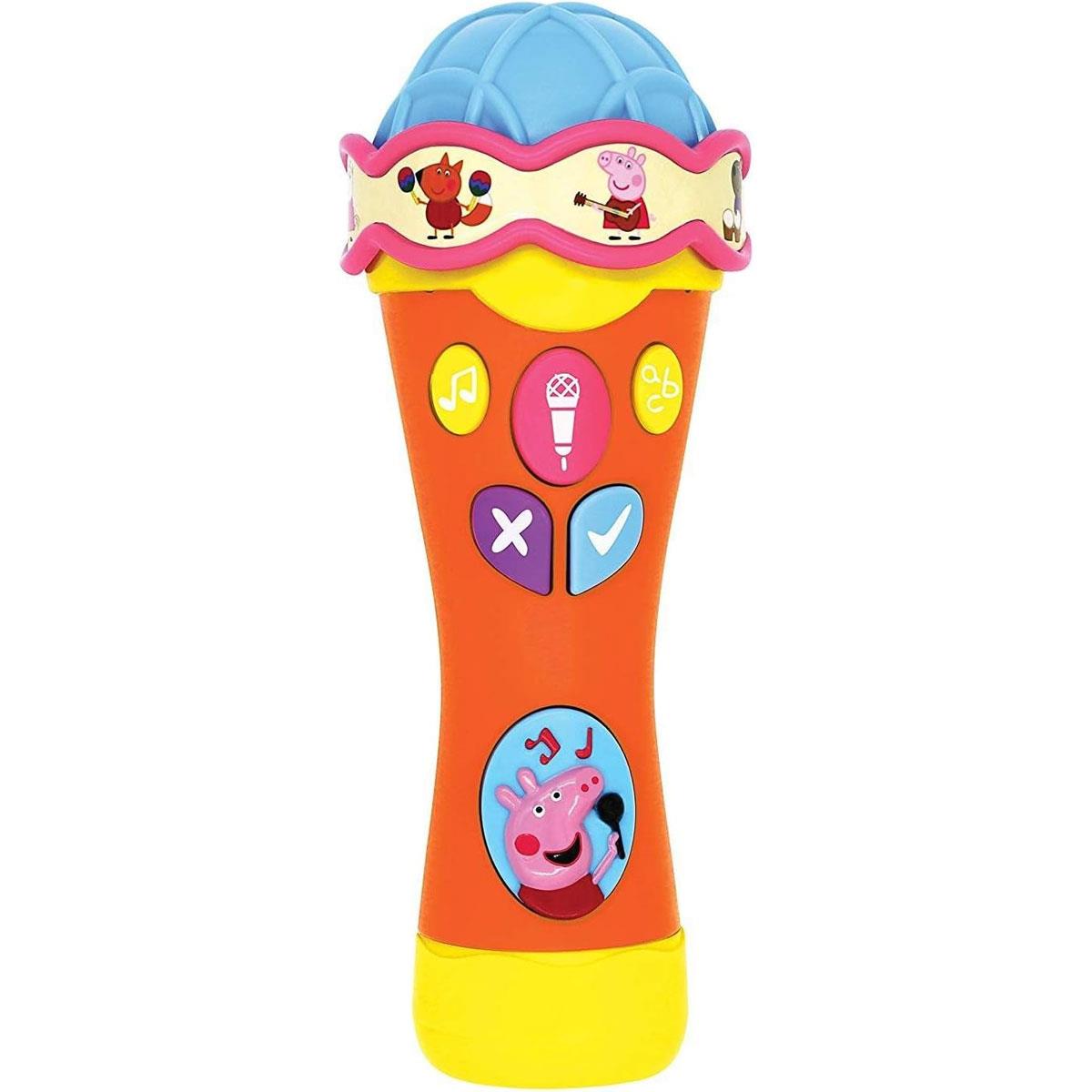 Peppa Pig Sing & Learn Microphone Electronic Toy Multicolor 7 Songs Quiz Mode Voice Amplifier Ages 2+