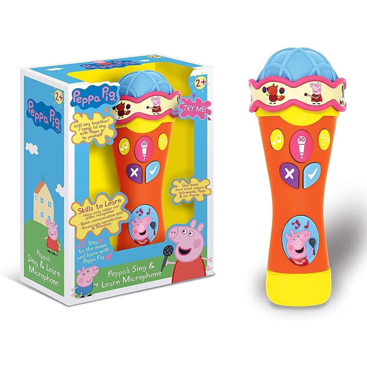 Peppa Pig Sing & Learn Microphone Electronic Toy Multicolor 7 Songs Quiz Mode Voice Amplifier Ages 2+ - Image 6