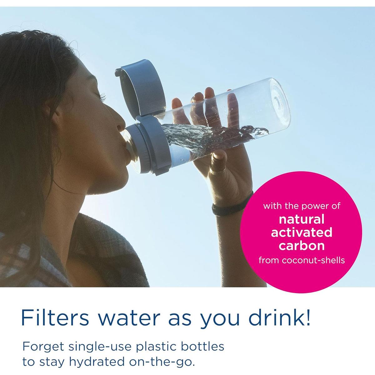 BRITA Vital Water Filter Bottle 600ml Light Blue 2 MicroDisc Filters BPA-Free Leak-Proof Portable - Image 2