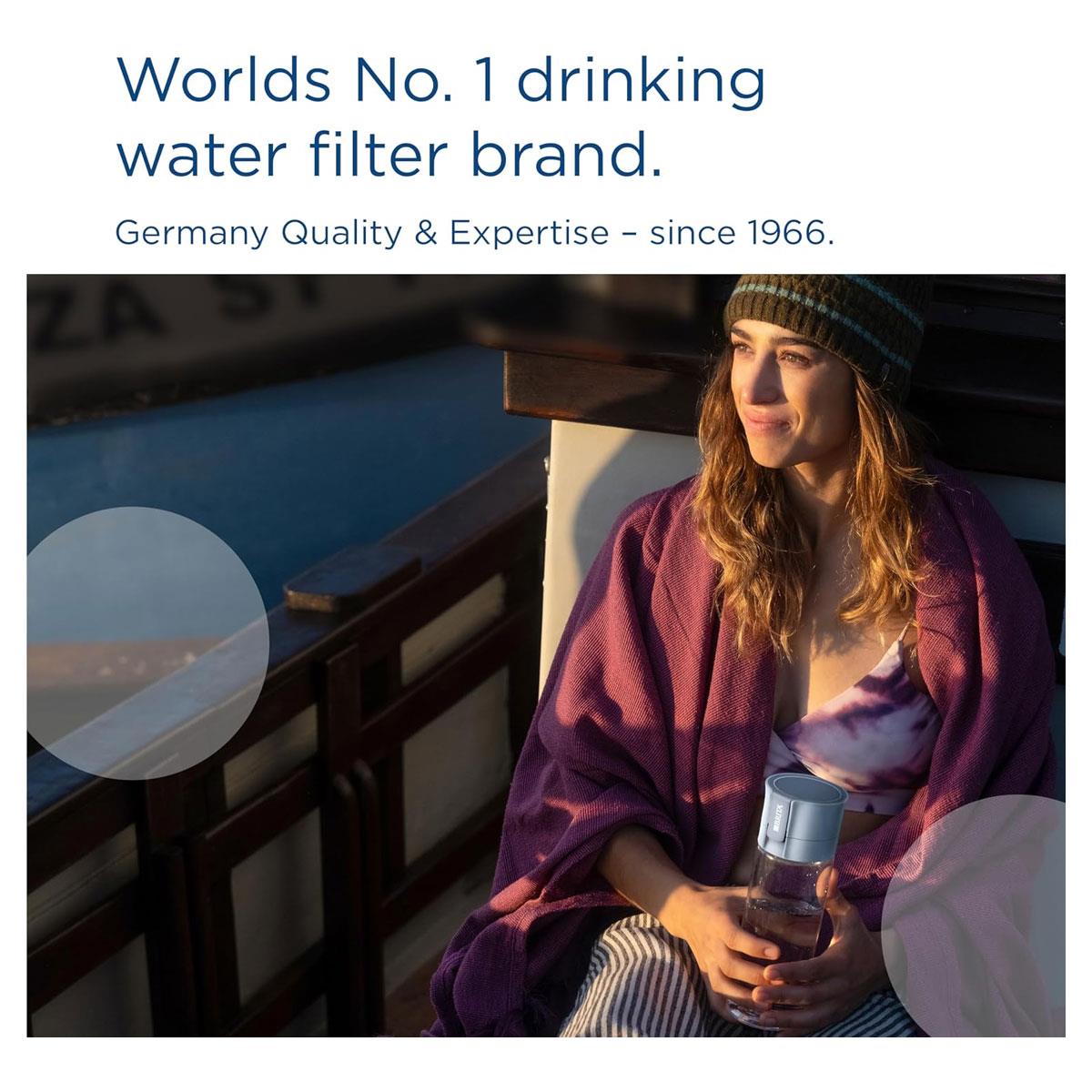 BRITA Vital Water Filter Bottle 600ml Light Blue 2 MicroDisc Filters BPA-Free Leak-Proof Portable - Image 7