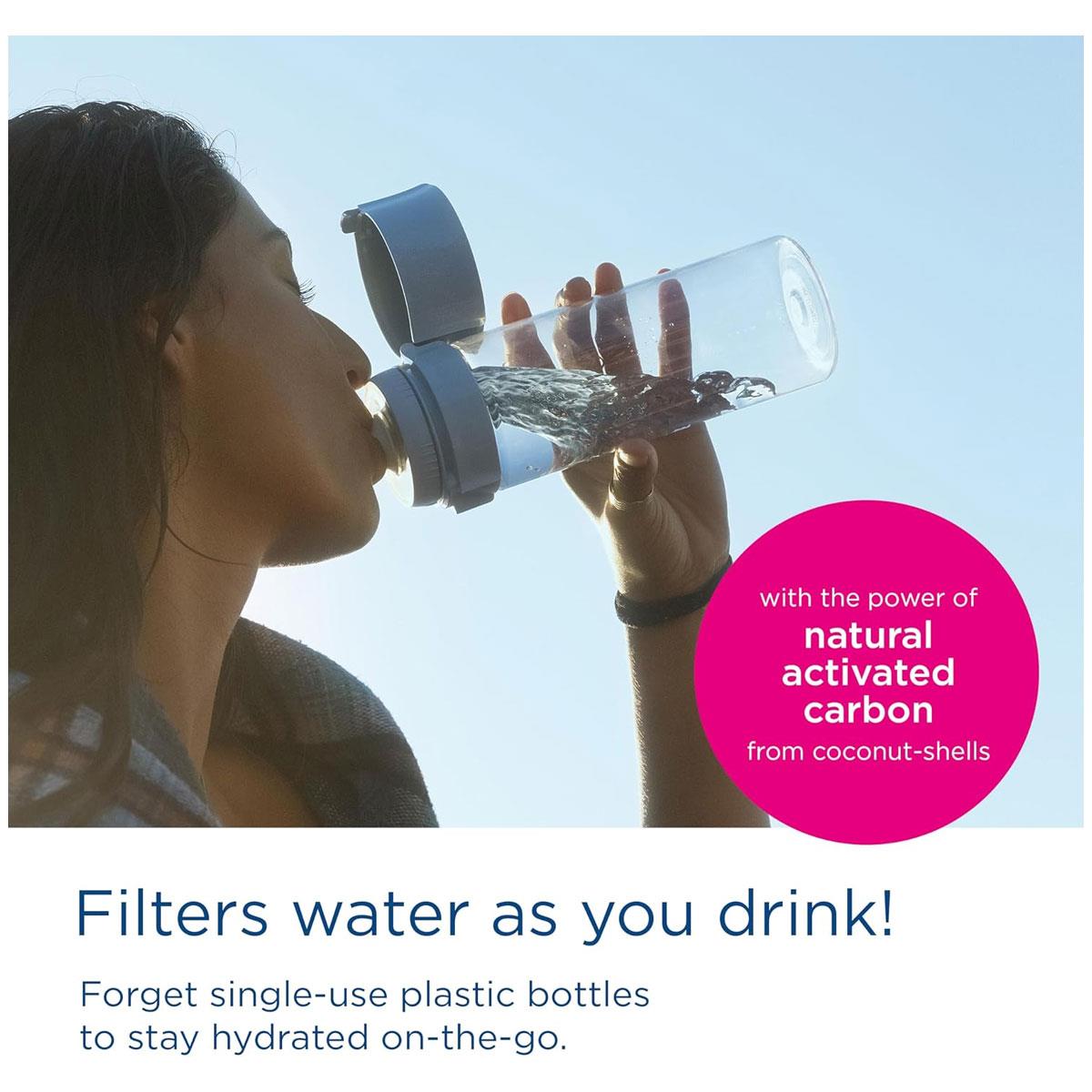 BRITA Vital Water Filter Bottle 600ml Light Green 2 MicroDisc Filters BPA-Free Leak-Proof Portable - Image 2