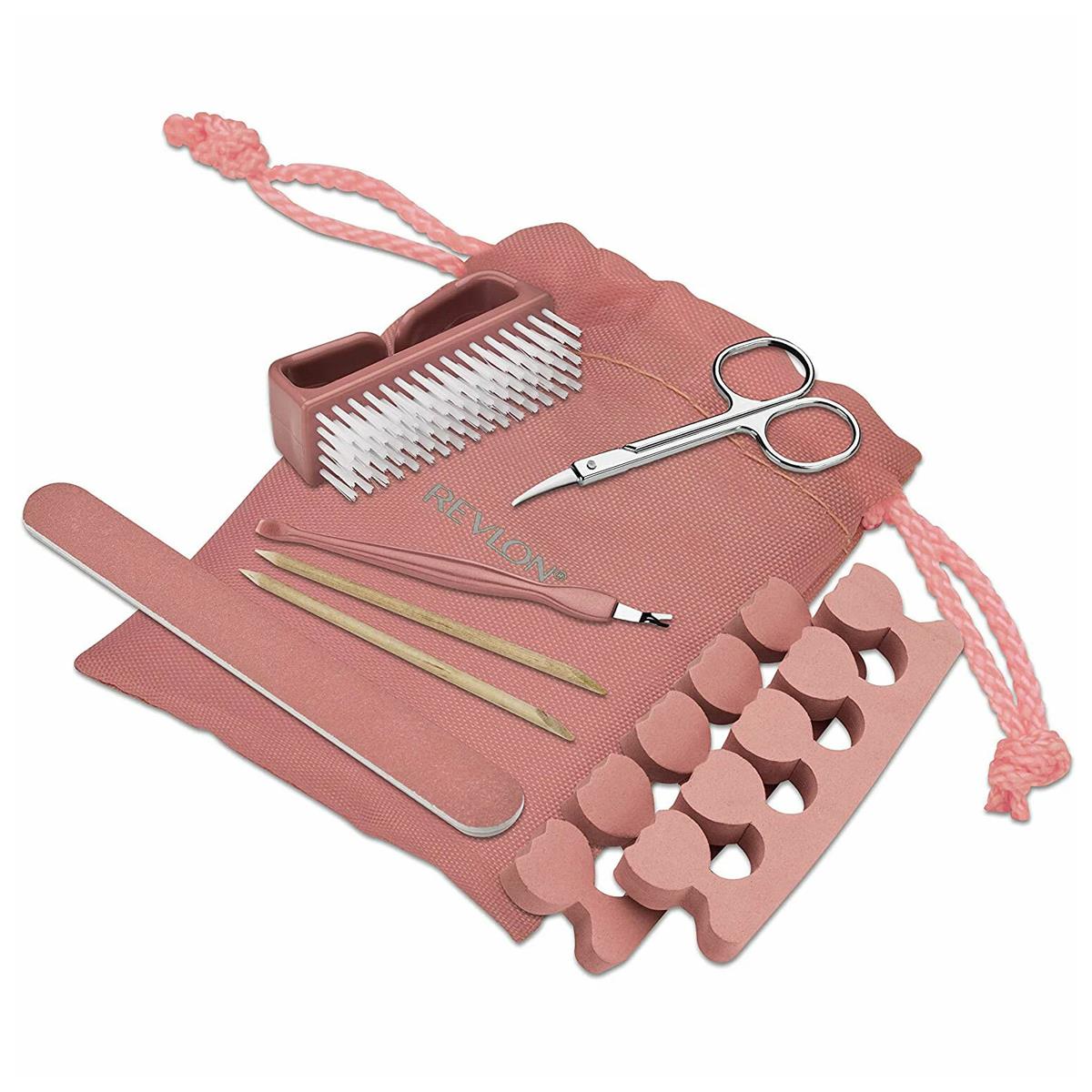 Revlon PediPrep Foot Spa Bubble Massage Pedicure Set Mechanical Roller Pumice Stone And 9 Piece Pedicure Kit Pink - Image 3