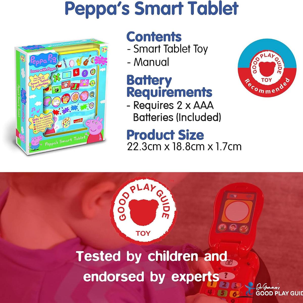 Peppa Pig Smart Tablet Interactive Learning Toy 6 Activities Touch-Sensitive Multicolor 2+ Years - Image 6