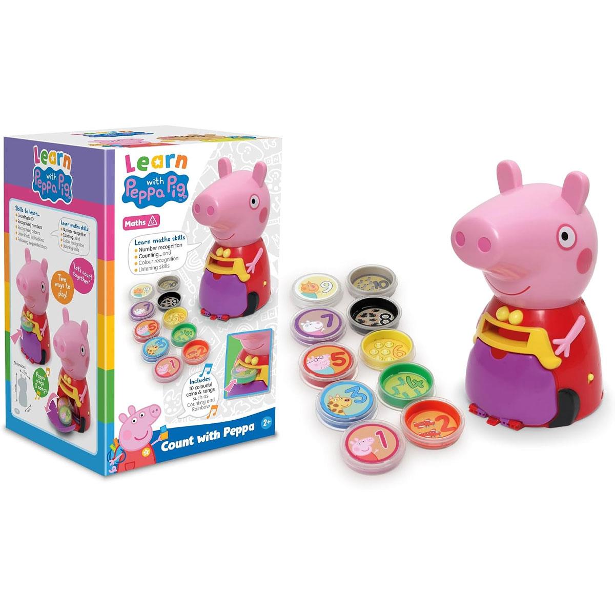 Peppa Pig Count With Peppa Interactive Learning Toy Number & Colour Recognition Counting to 10 10 Coins Multicolor 3+ Years
