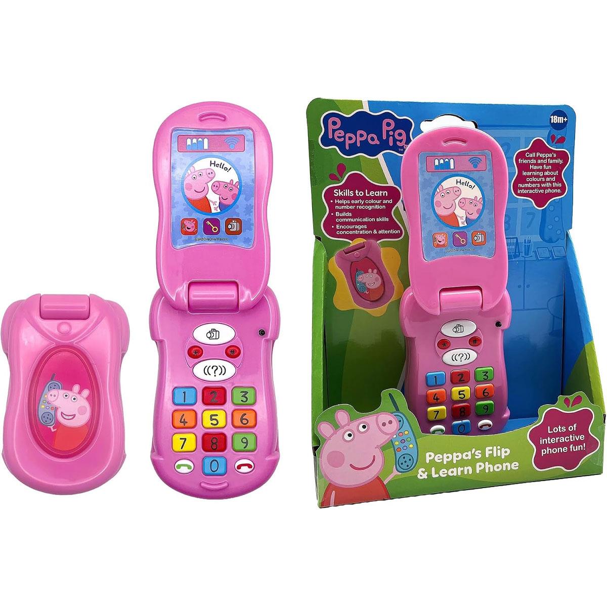 Peppa Pig Flip & Learn Toy Phone Interactive Educational Phone Colour & Number Recognition Multicolor 18 Months+