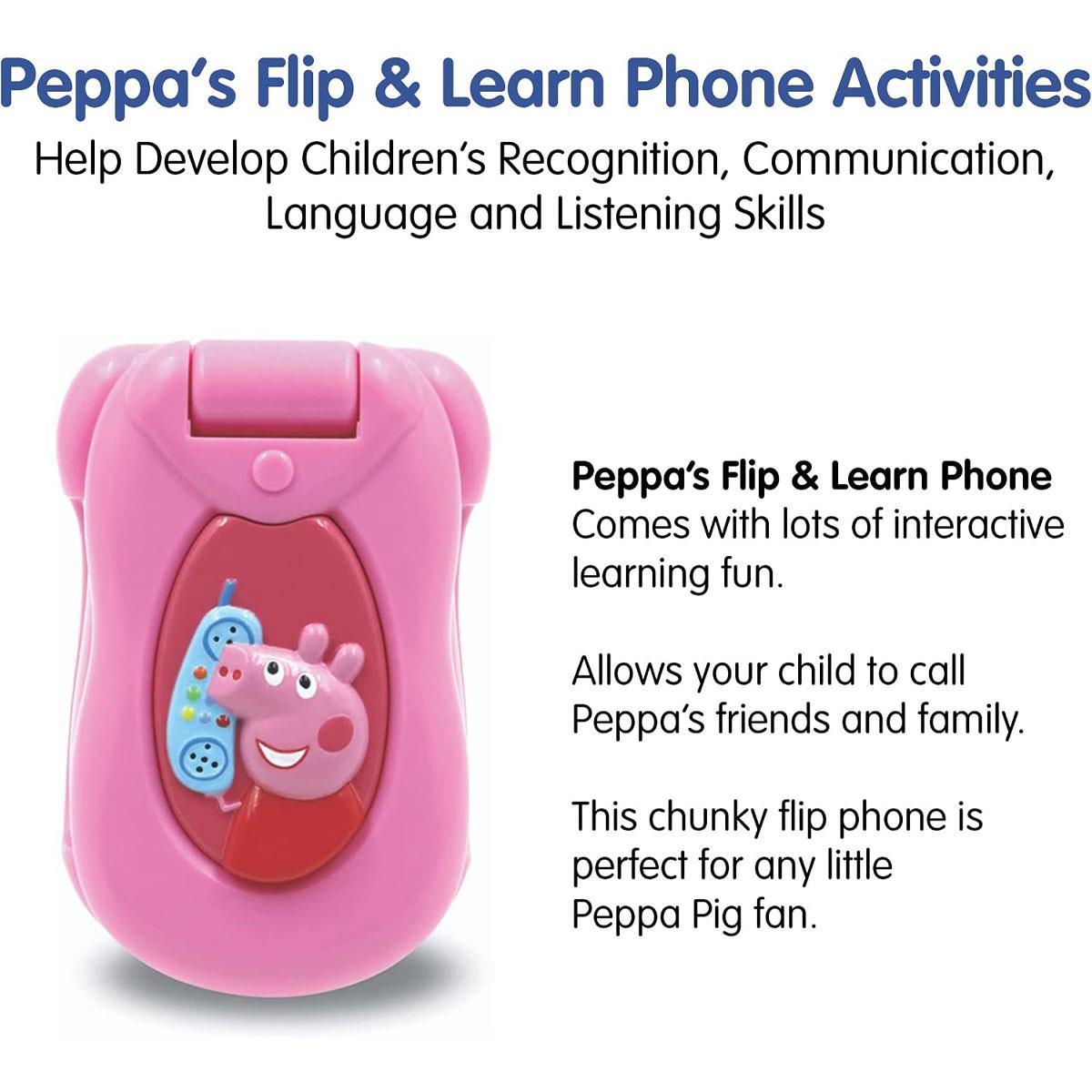 Peppa Pig Flip & Learn Toy Phone Interactive Educational Phone Colour & Number Recognition Multicolor 18 Months+ - Image 4