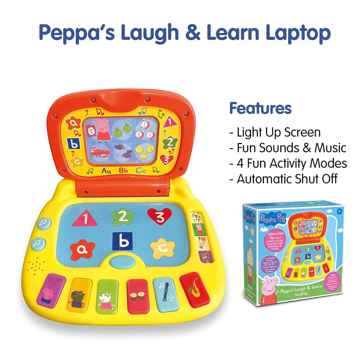 Peppa Pig Laugh & Learn Toy Laptop Interactive Learning Toy Multicolour 4 Activities Letters Numbers & Shapes 2+ Years - Image 5