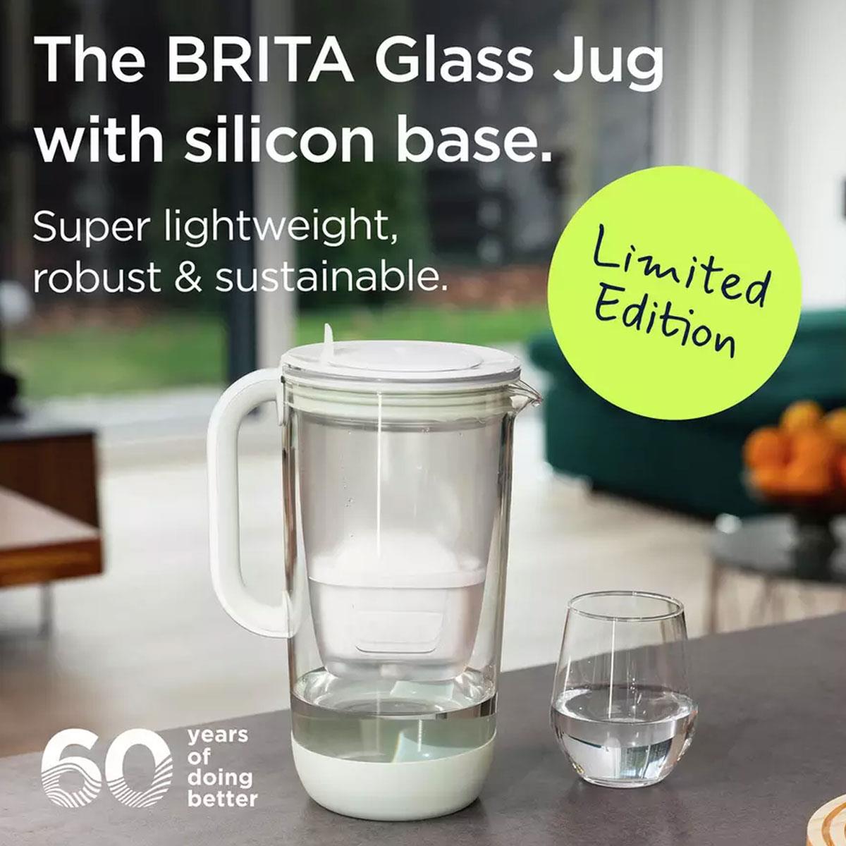BRITA Glass Water Filter Jug 2.5L Green & White Borosilicate Glass Smart Light LED MAXTRA PRO Cartridge - Image 6
