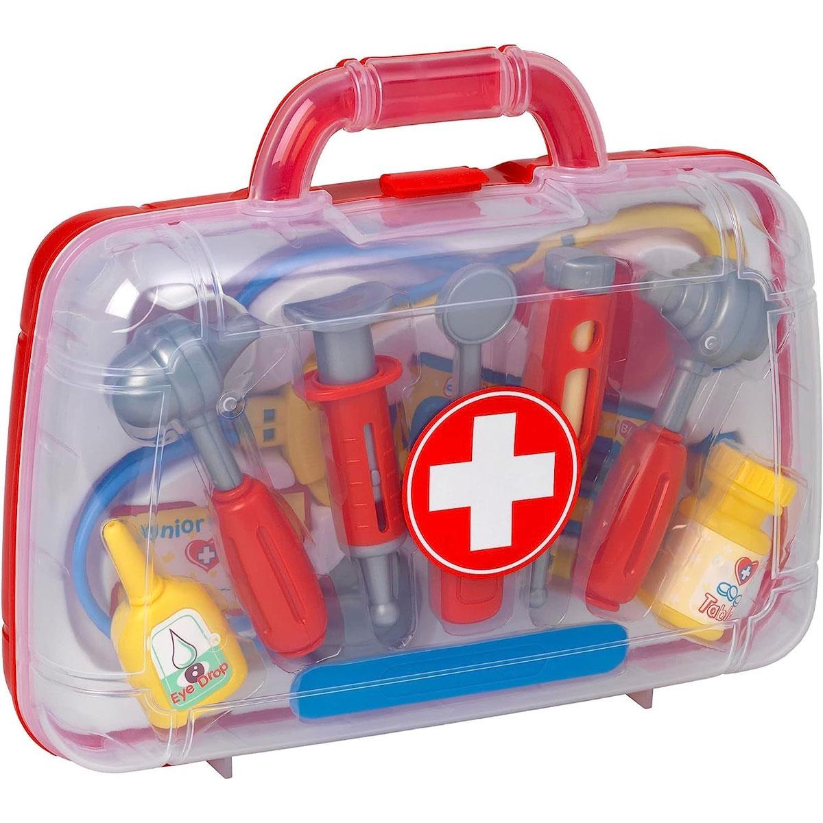 Peterkin Doctor Playset 11-Piece Medical Carry Case Toy Plastic Role Play Kit Multicolor Ages 3+