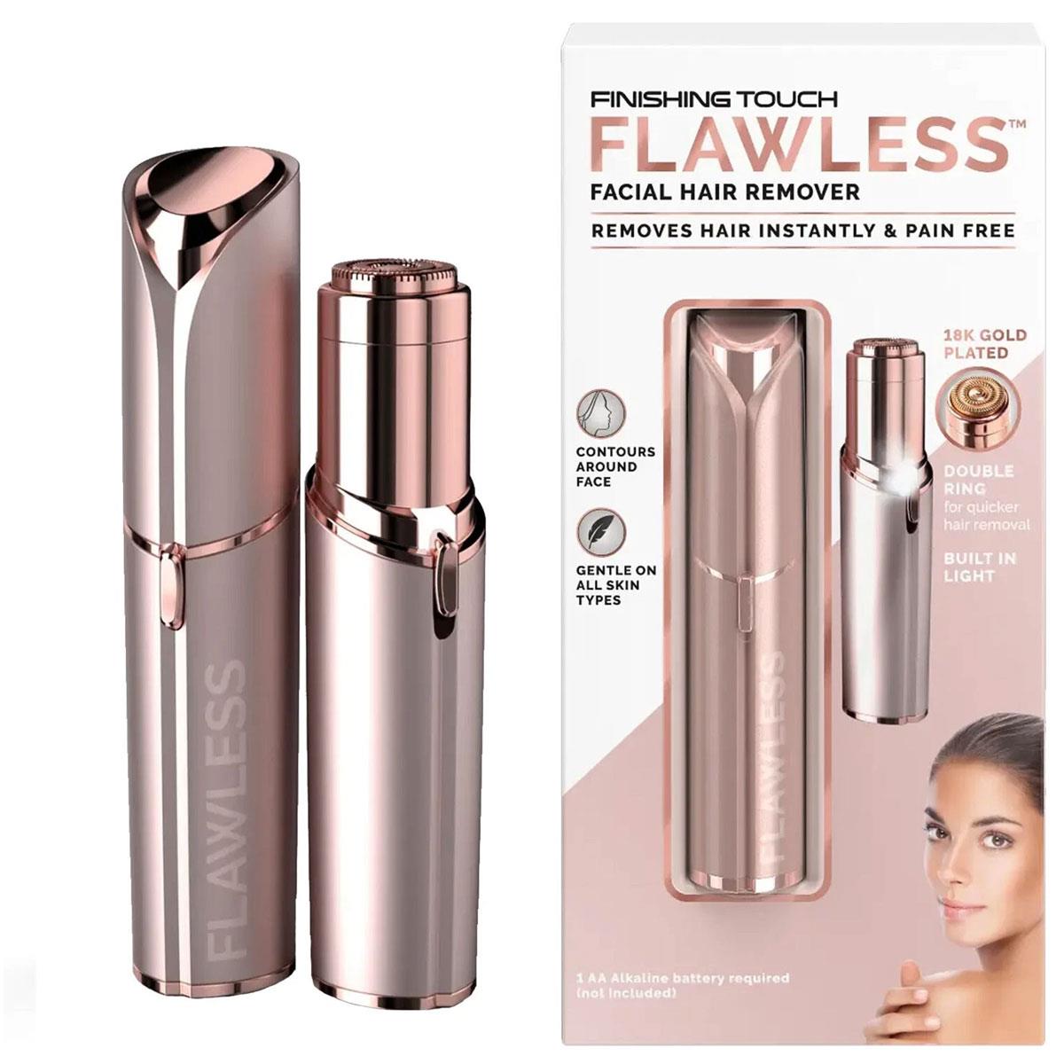 Finishing Touch Flawless Face 3.0 Facial Hair Remover Women Gold 18K Gold-Plated LED Trimmer