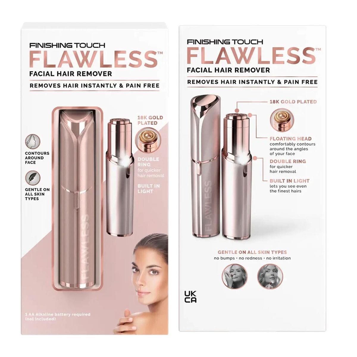 Finishing Touch Flawless Face 3.0 Facial Hair Remover Women Gold 18K Gold-Plated LED Trimmer - Image 7