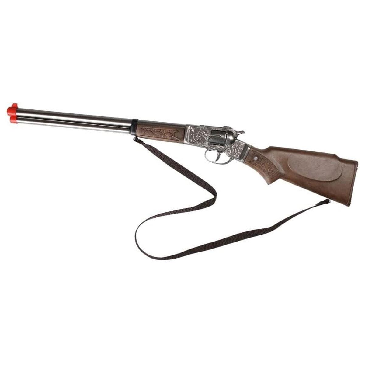 Peterkin 8 Shot Cowboy Toy Rifle 98/0 Die-Cast Metal Silver with Wood-Effect Stock 63 cm Ages 3+ - Image 2