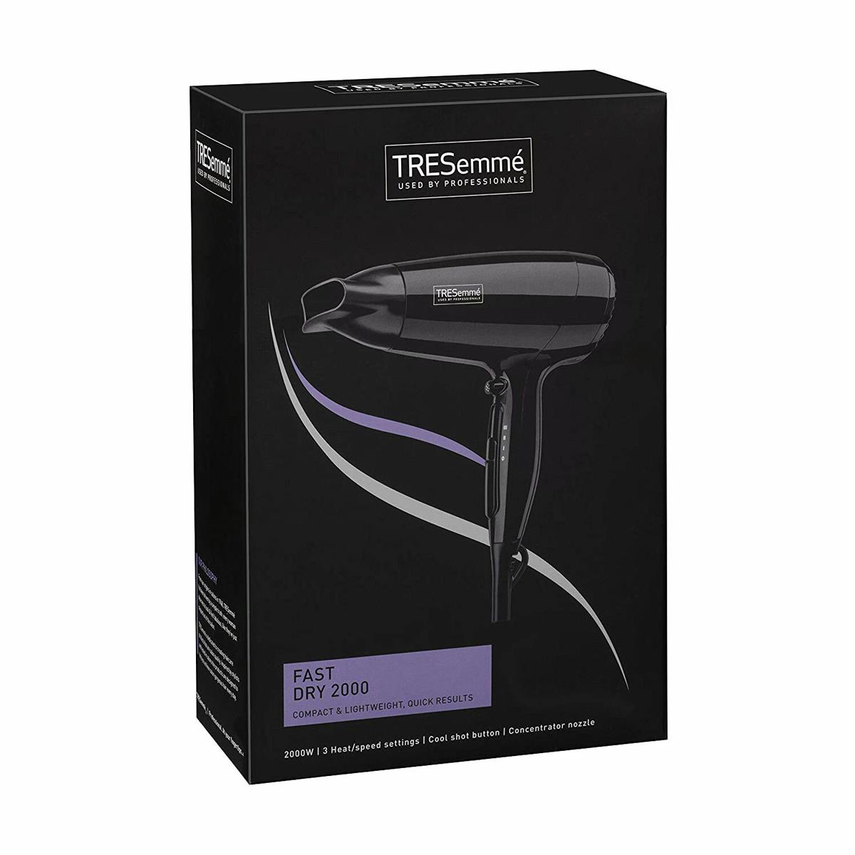 TRESemme Fast Dry Hair Dryer 2000W Lightweight Compact Design 3 Heat Settings Cool Shot And Concentrator Nozzle - Image 8