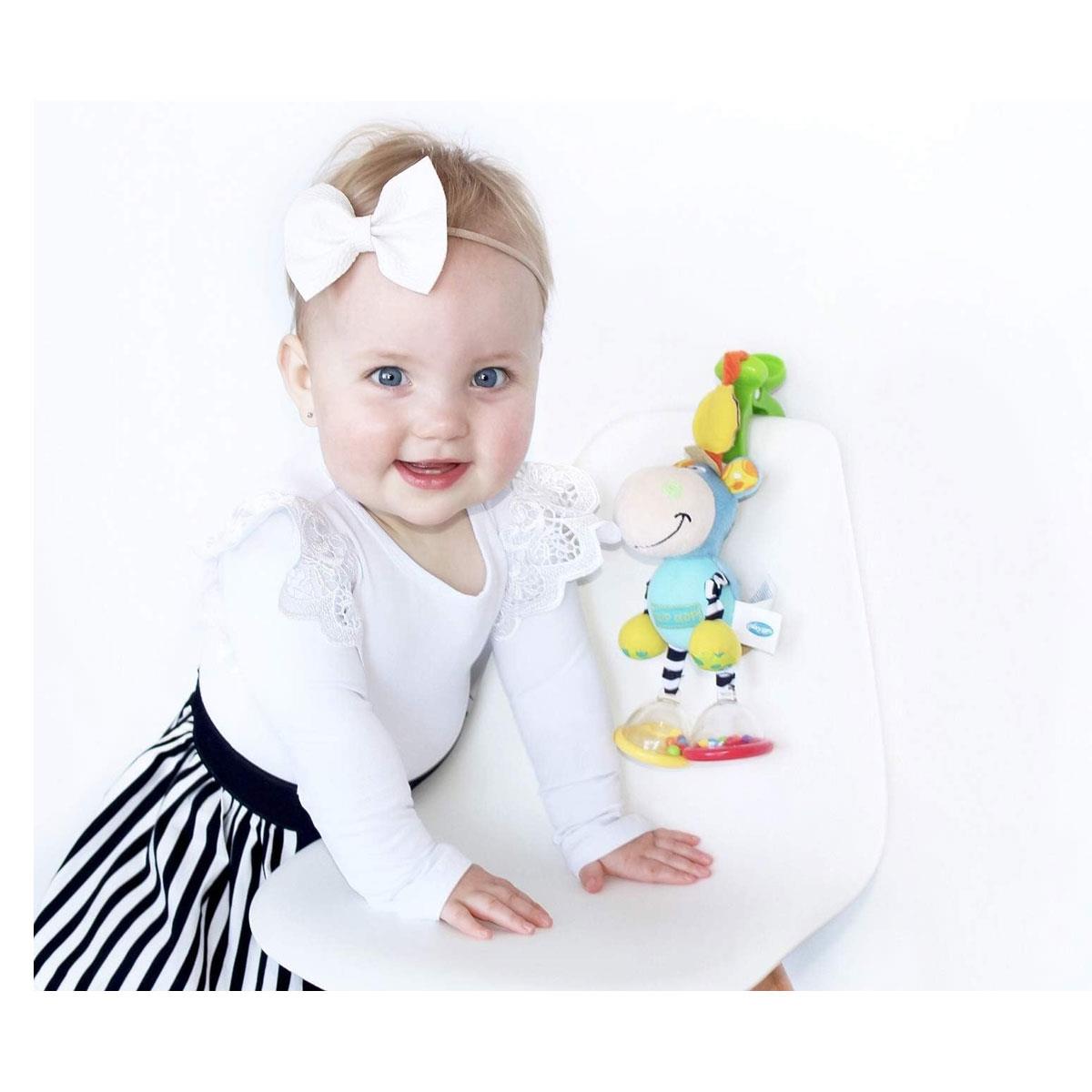 Playgro Clip Clop Horse Baby Pram Toy with Rattle Mirror & Squeaker Multicolor Plush Activity Toy 1 Count - Image 2