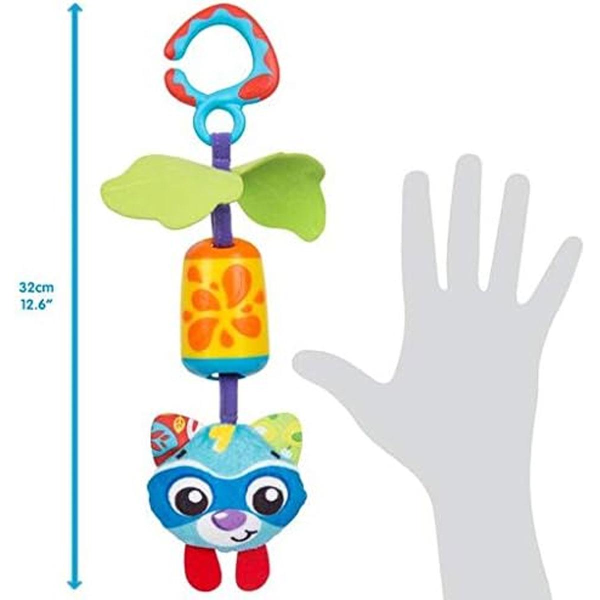 Playgro Baby Hanging Activity Toy Cheeky Chime Rocky Racoon Plush Rattle Multicolor 0 Months+ - Image 2