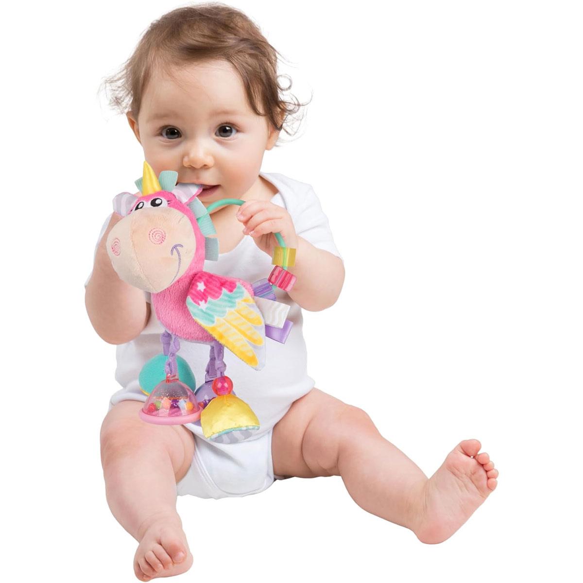 Playgro Unicorn Activity Rattle Clip Clop Pink Baby Teething & Sensory Toy 3+ Months - Image 5