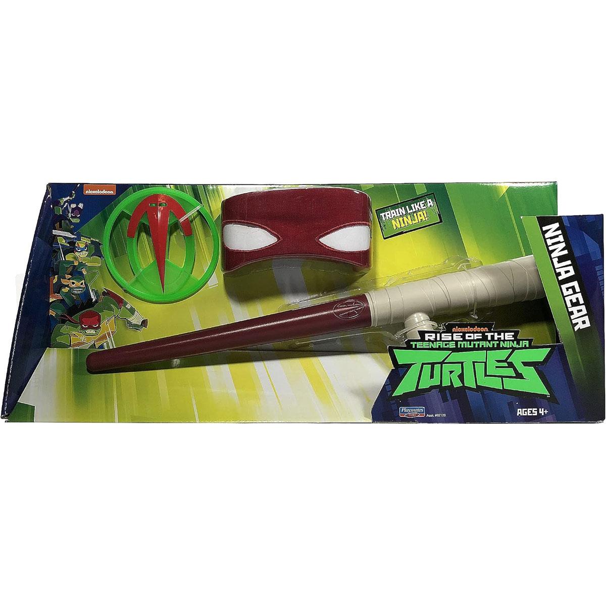 The Rise of The TMNT Teenage Mutant Ninja Turtles Raphael's Tonfa Ninja Role Play Set with Red Bandana Mask and T-Emblem