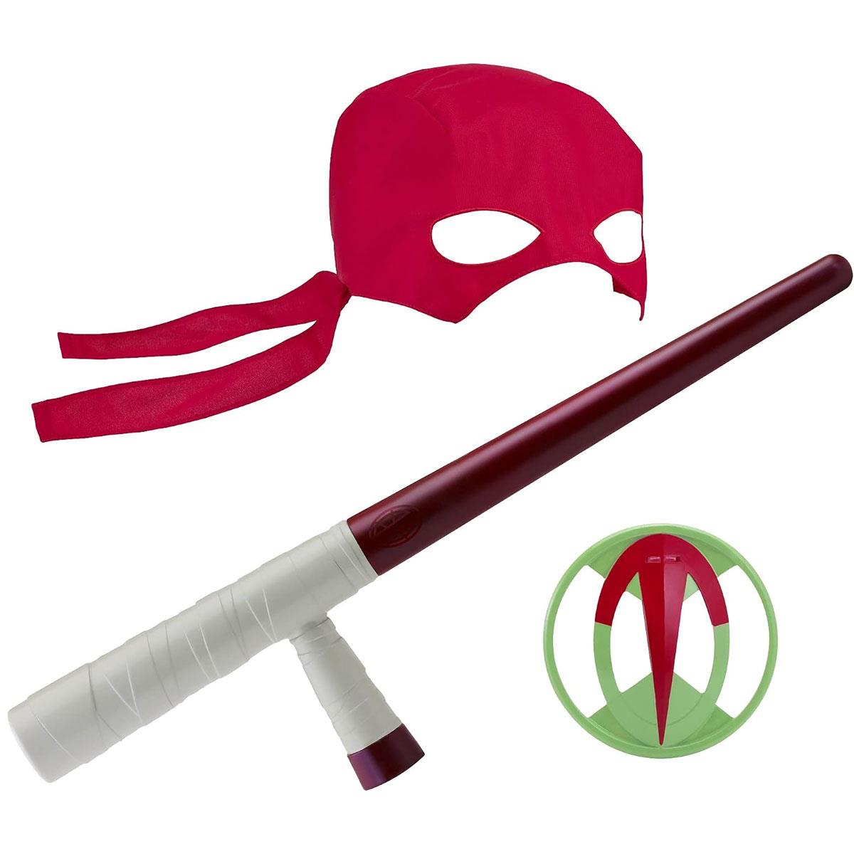 The Rise of The TMNT Teenage Mutant Ninja Turtles Raphael's Tonfa Ninja Role Play Set with Red Bandana Mask and T-Emblem - Image 3