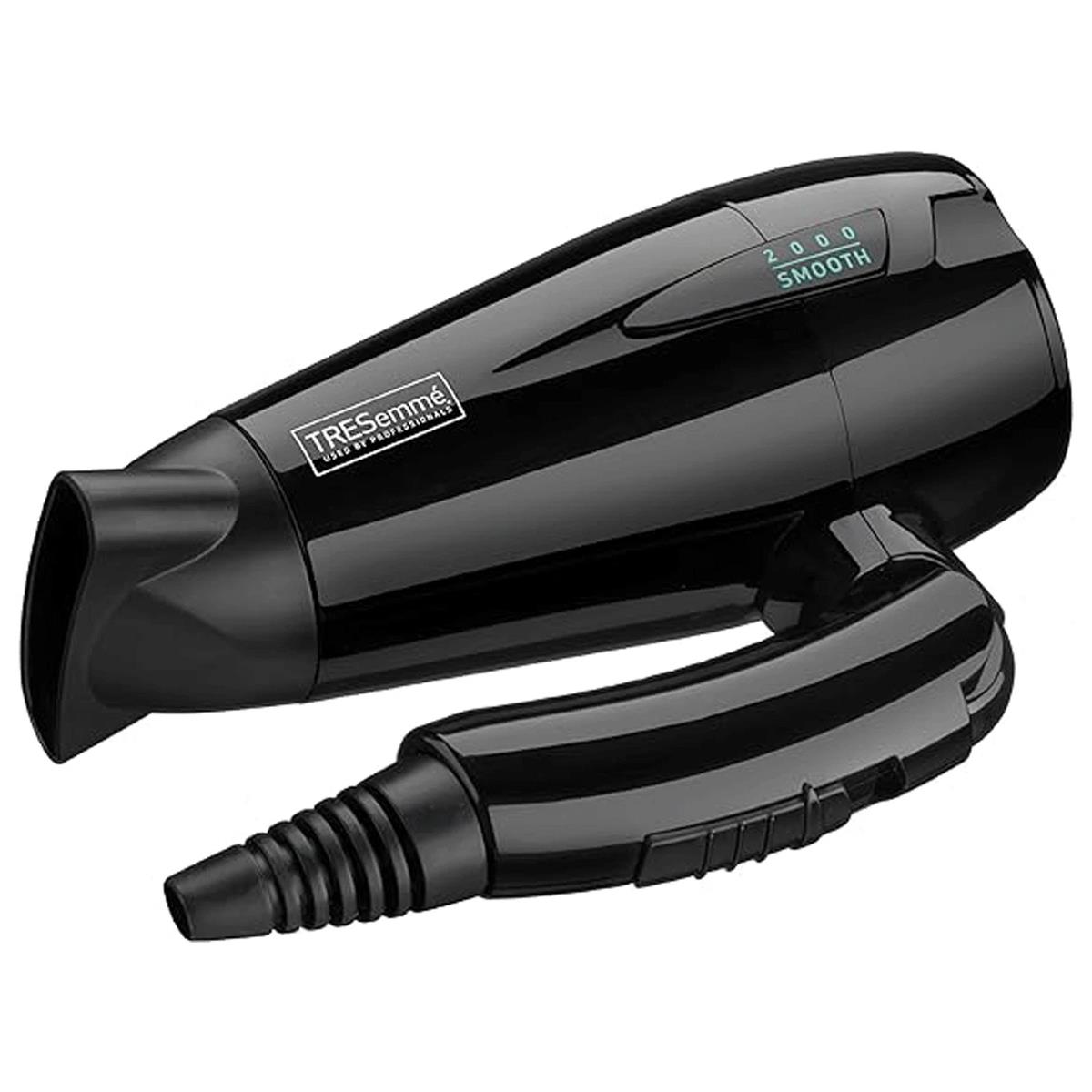 TRESemme Smooth Lustre Travel Hair Dryer 2000W Dual Voltage Folding Handle Mini Brush And Concentrator Black - Image 3
