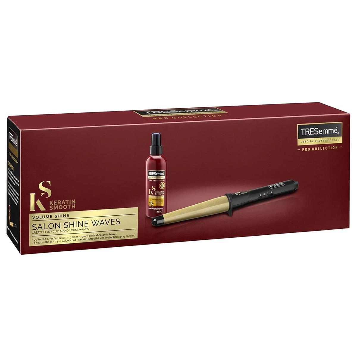 TRESemme Ceramic Waving Wand 28mm Long Barrel 3 Heat Settings Up To 200°C Volume And Body Gold - Image 2