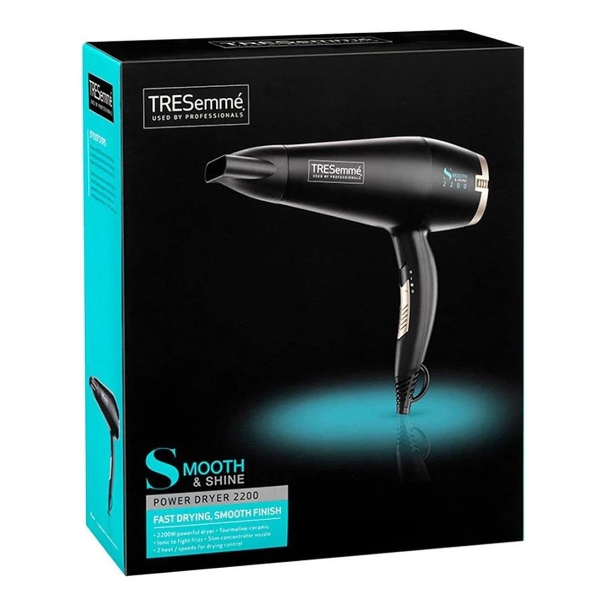 TRESemme Smooth And Shine Hair Dryer 2200W Ionic Tourmaline Ceramic 2 Speed Settings Cool Shot Black - Image 2