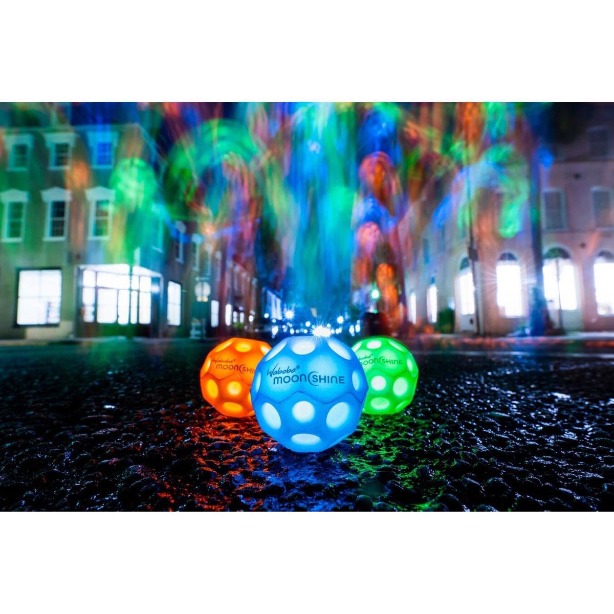 Waboba Moonshine Light Up Bouncy Ball Green PU LED Moon Ball 60 mm One Size Kids - Image 4