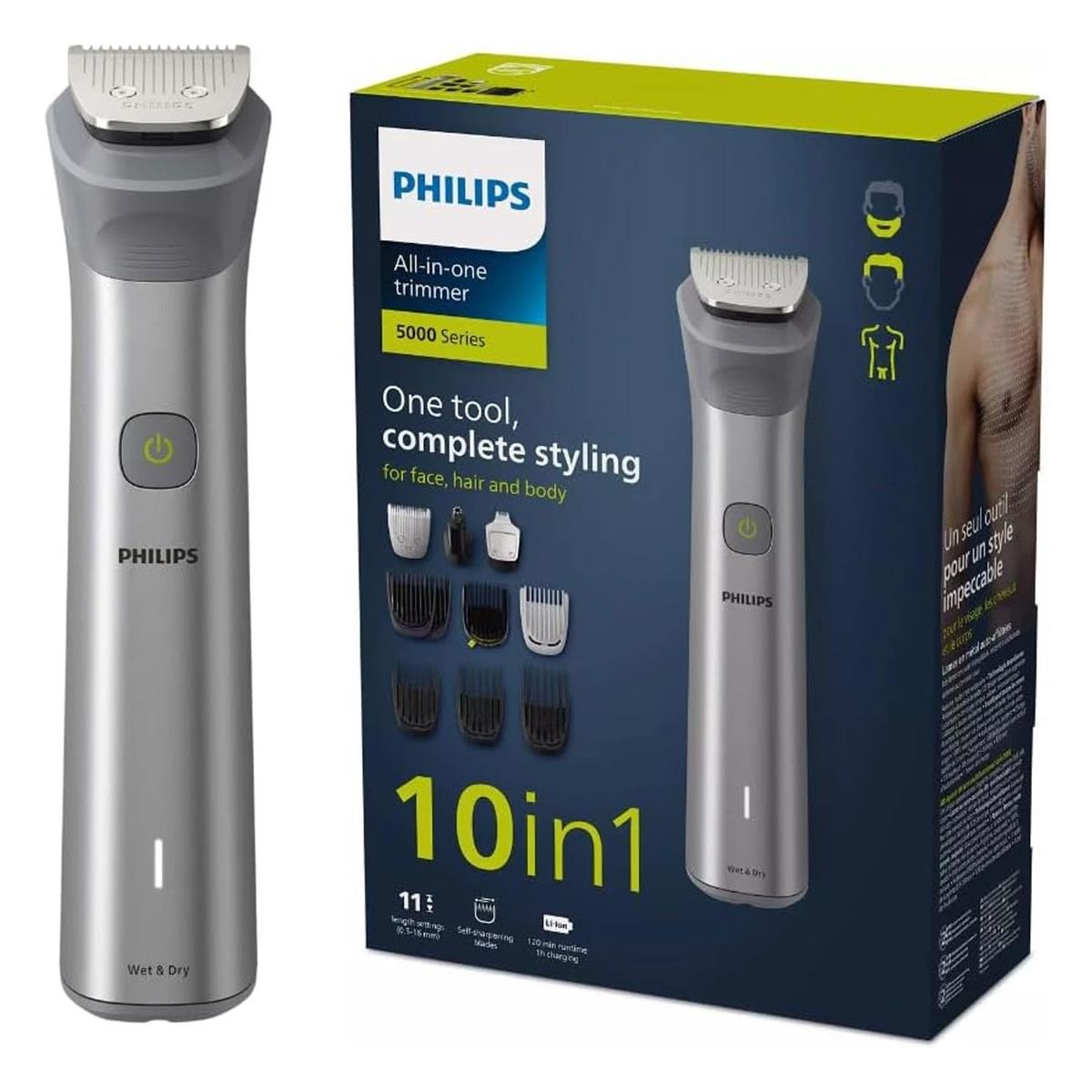 Philips Series 5000 10 In1 Beard Hair And Body Trimmer Kit Self Sharpening Stainless Steel Blades - Image 2
