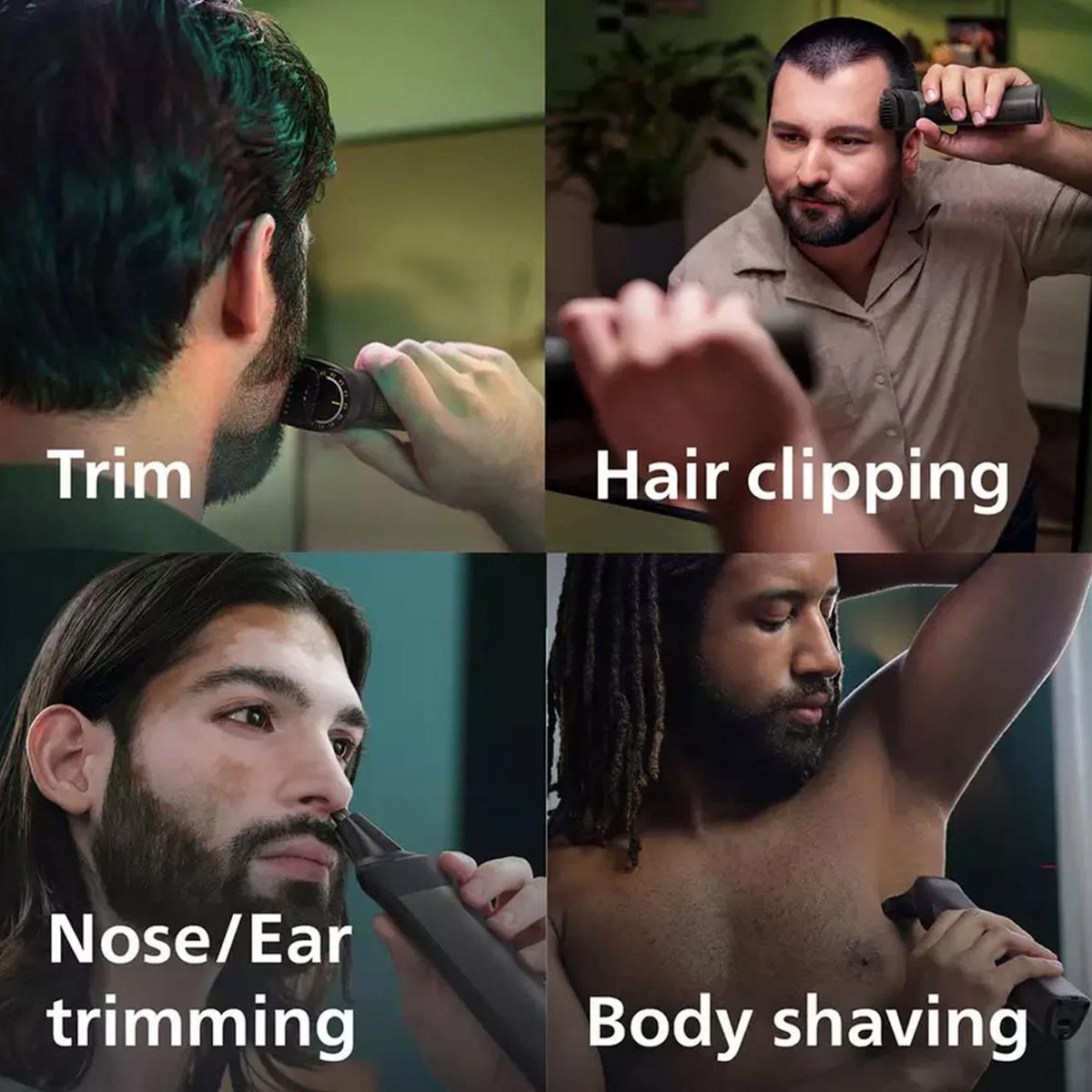 Philips Series 7000 15 In1 Multigroomer Beard Hair And Body Trimmer 26 Length Settings 0.5 - 20mm Brushed Chrome - Image 2