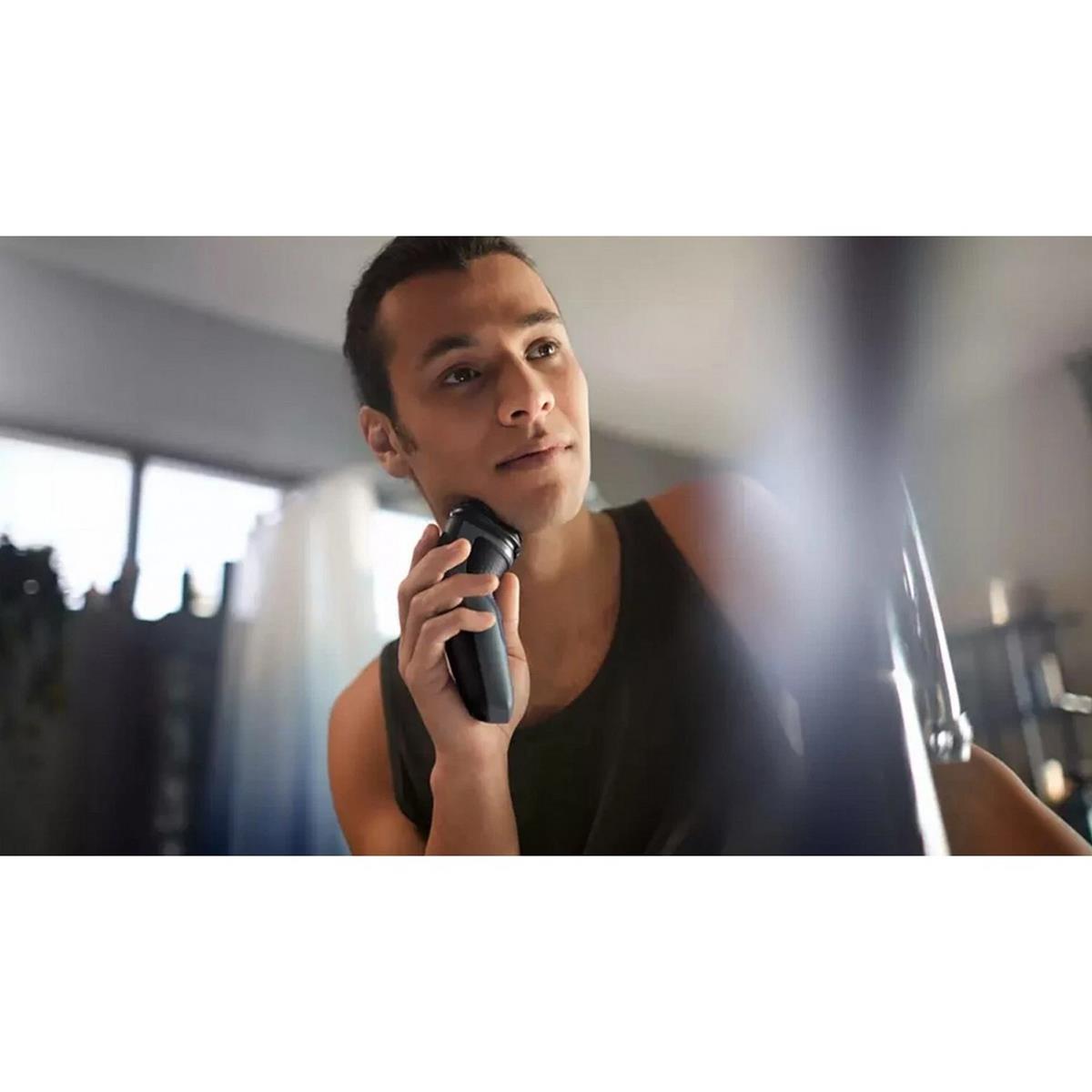 Philips 1000 Series Wet And Dry Electric Shaver 27 Self-Sharpening PowerCut Blades 4D Flex Heads USB Rechargeable Black - Image 4